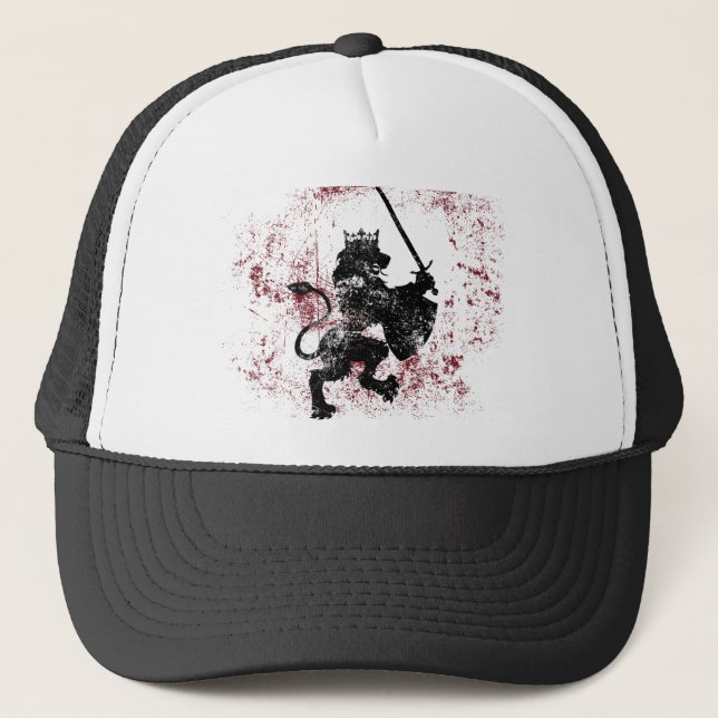 Gorra De Camionero Rey Hat del león del Grunge (Anverso)