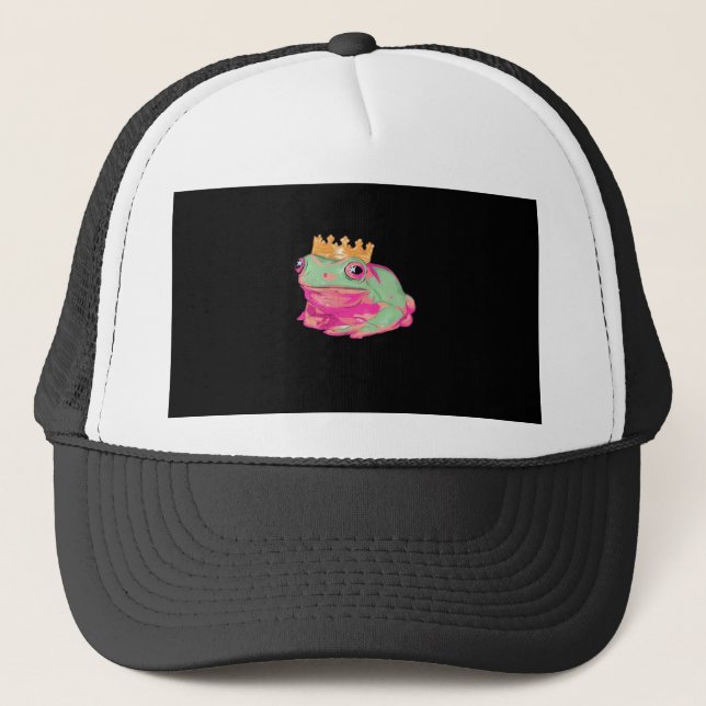 Gorra De Camionero Rey Rana Funky Meme Estilo Clásico (Anverso)