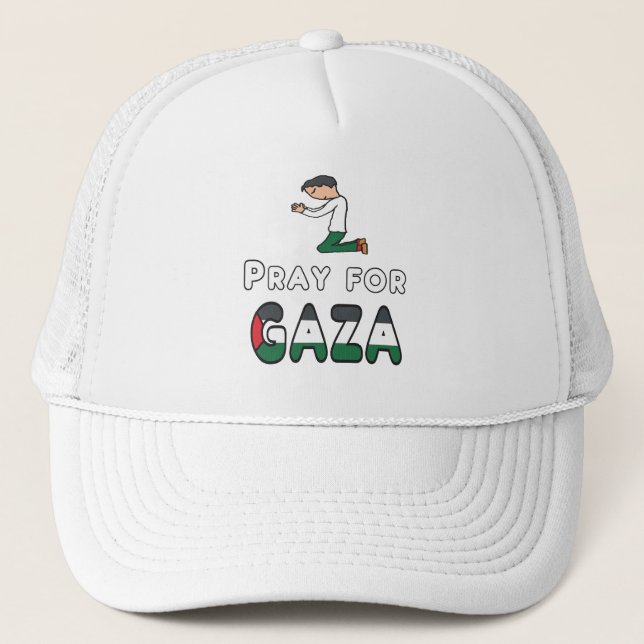 Gorra De Camionero Reza Por Gaza (Anverso)