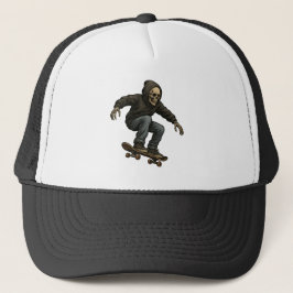 Gorra De Camionero Ride Or Die Skater Skeleton -Skateboarding Graphic