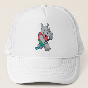 Gorra De Camionero Rinoceronte en hockey con bate de hockey