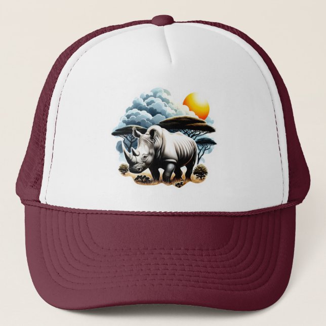Gorra De Camionero Rinocerontes blancos (Anverso)