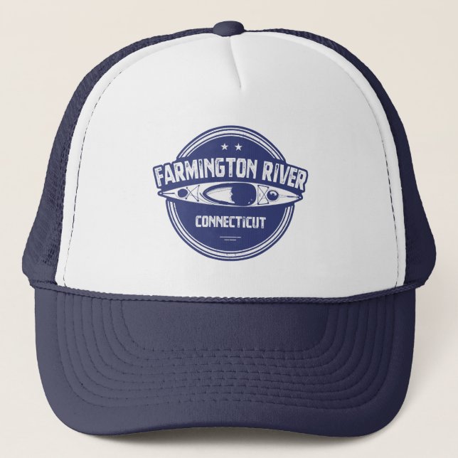 Gorra De Camionero Río Farmington Connecticut Kayaking (Anverso)