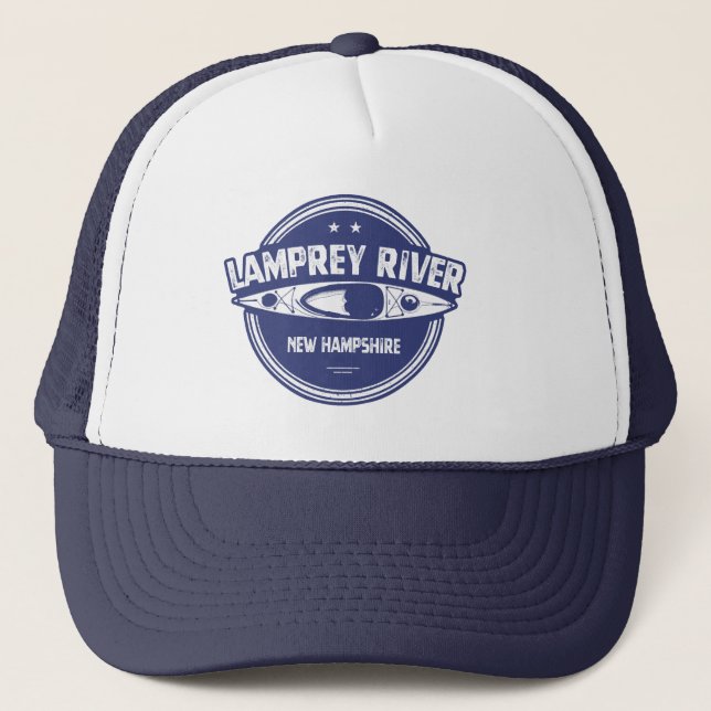 Gorra De Camionero Río Lamprey New Hampshire Kayaking (Anverso)