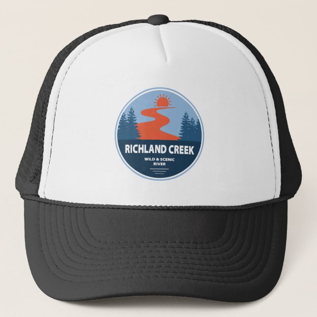 Gorra De Camionero Río Salvaje Y Escenario De Richland Creek Arkansas (Anverso)