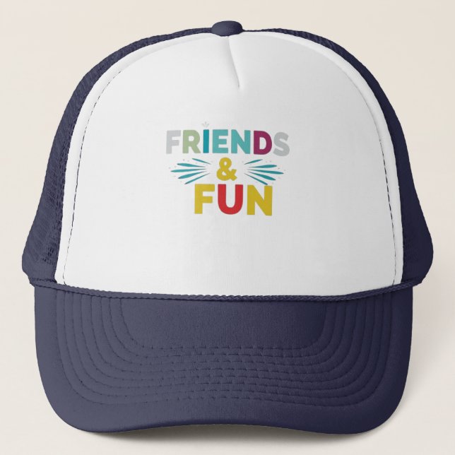 Gorra De Camionero Risas garantizadas - "Amigos y Diversión" Multicol (Anverso)