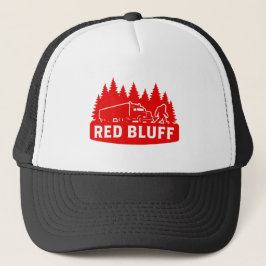 Gorra De Camionero Risco Rojo Bigfoot Camión Semirremolque y Silueta
