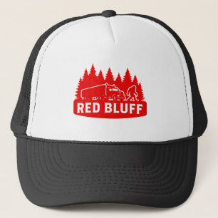 Gorra De Camionero Risco Rojo Bigfoot Camión Semirremolque y Silueta