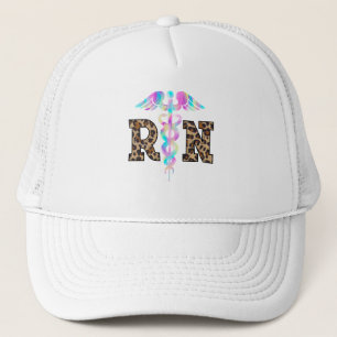 Gorra De Camionero "RN" en la impresión Leopard - Logotipo médico col