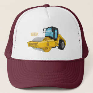 Gorra De Camionero Road roller cartoon illustration