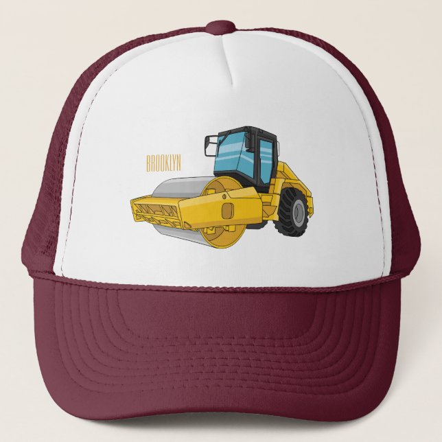 Gorra De Camionero Road roller cartoon illustration (Anverso)