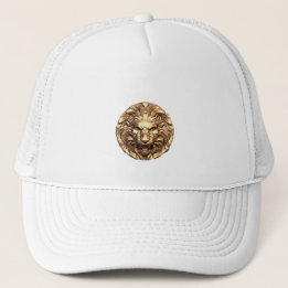 Gorra De Camionero Roaring Gold Lion Head