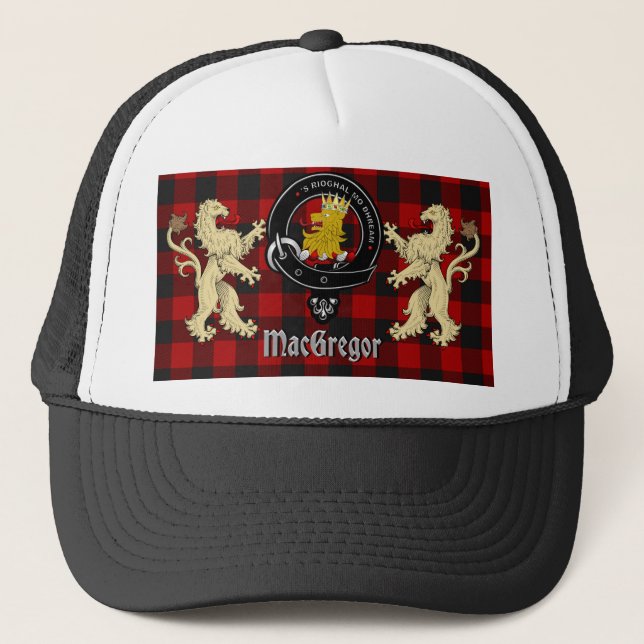 Gorra De Camionero Rob Roy MacGregor Clan Badge & Tartán (Anverso)