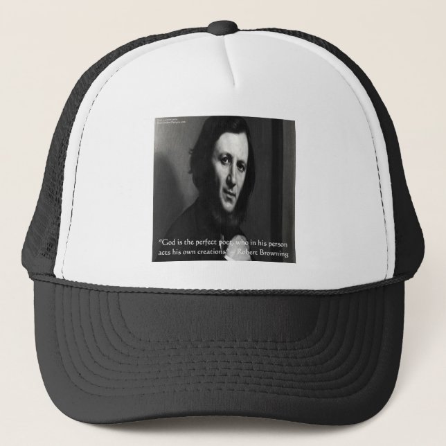 Gorra De Camionero Robert Browning God Perfect Poet Quote (Anverso)