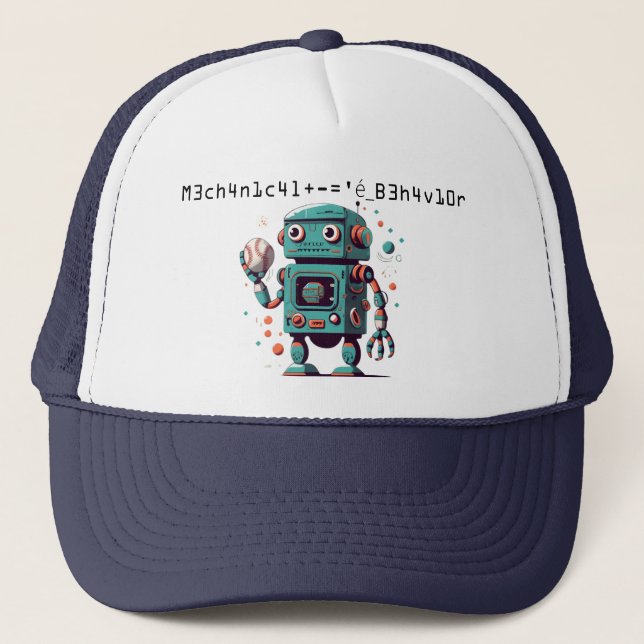 Gorra De Camionero robot de béisbol lindo con bola (Anverso)