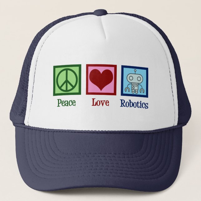 Gorra De Camionero Robótica de amor por la paz (Anverso)