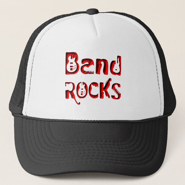 Gorra De Camionero Rocas de banda roja en rojo (Anverso)