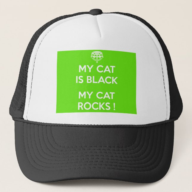 Gorra De Camionero Rocas de gato negro (Anverso)