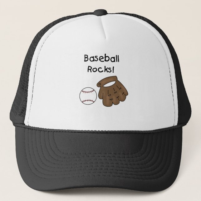 Gorra De Camionero Rocas del béisbol del guante y de la bola (Anverso)