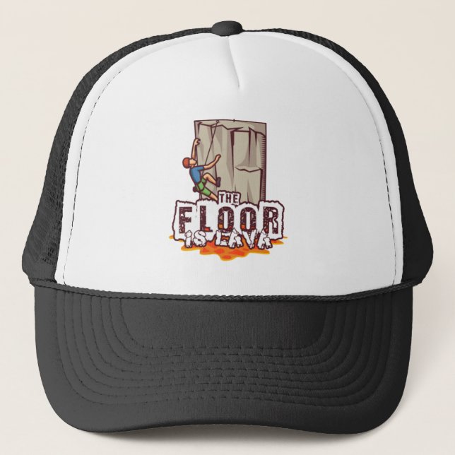 Gorra De Camionero Rock Climbing Bouldering Funny Floor es lava (Anverso)
