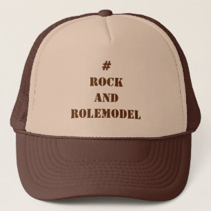 Gorra De Camionero Rock y Rolemodel marrón editable.