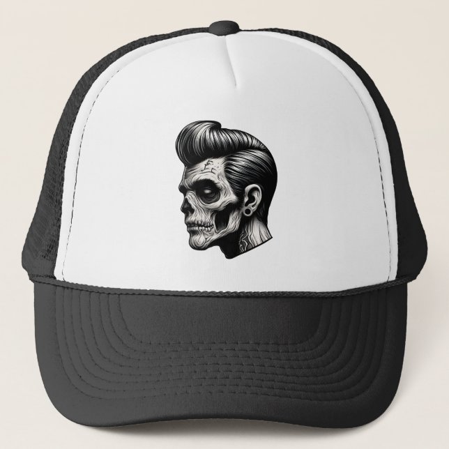 Gorra De Camionero Rockabilly Zombie Vibes (Anverso)