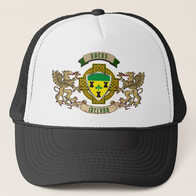 Gorra De Camionero Rocks Irish Shield y Griffins personalizados (Anverso)