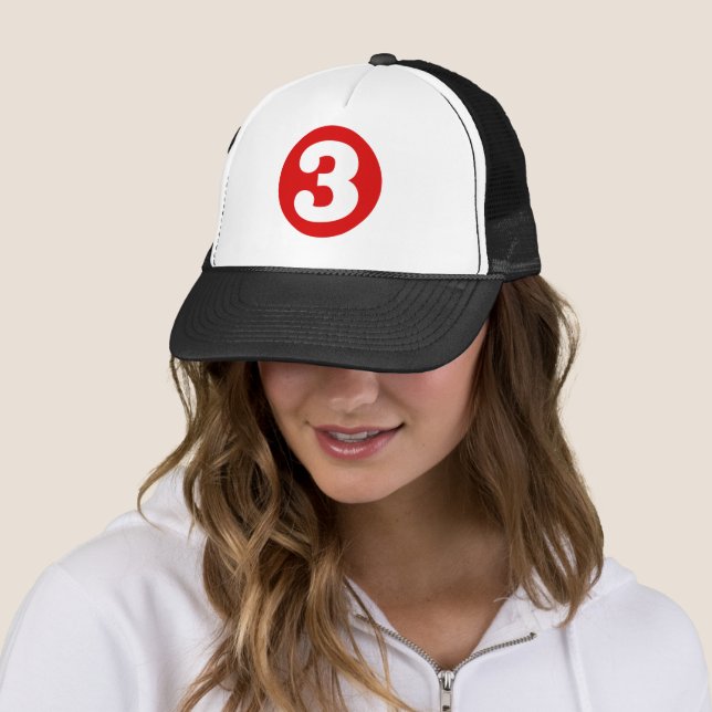 Gorra De Camionero Rojo "3" (In situ)