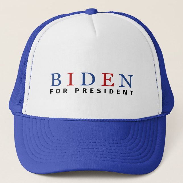 Gorra De Camionero Rojo azul moderno Joe Biden para presidente (Anverso)