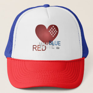 Gorra De Camionero Rojo, blanco, azul