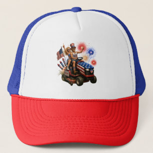 Gorra De Camionero ¡Rojo, Blanco y Corta! Pareja de Cortacéspedes Pat