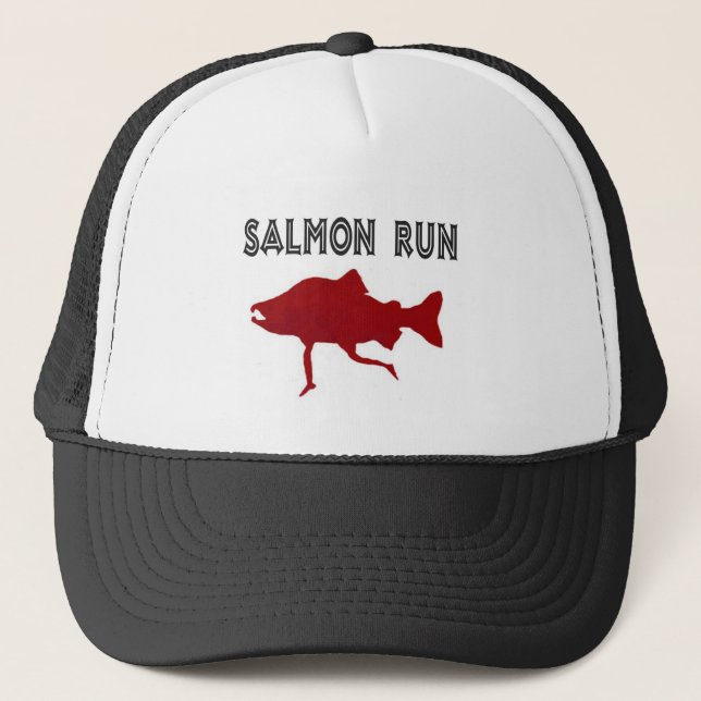 Gorra De Camionero rojo corrido salmones (Anverso)