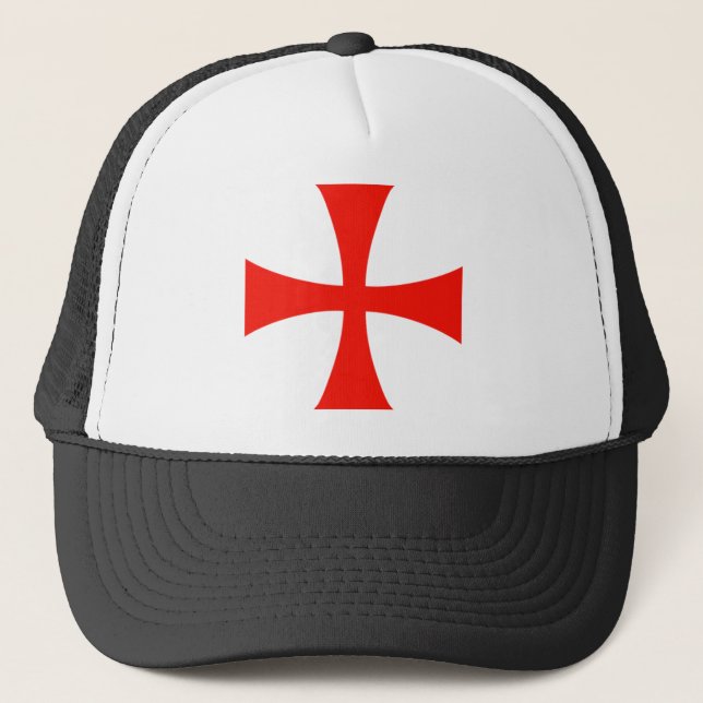 Gorra De Camionero Rojo cruzado de Templar de los caballeros (Anverso)