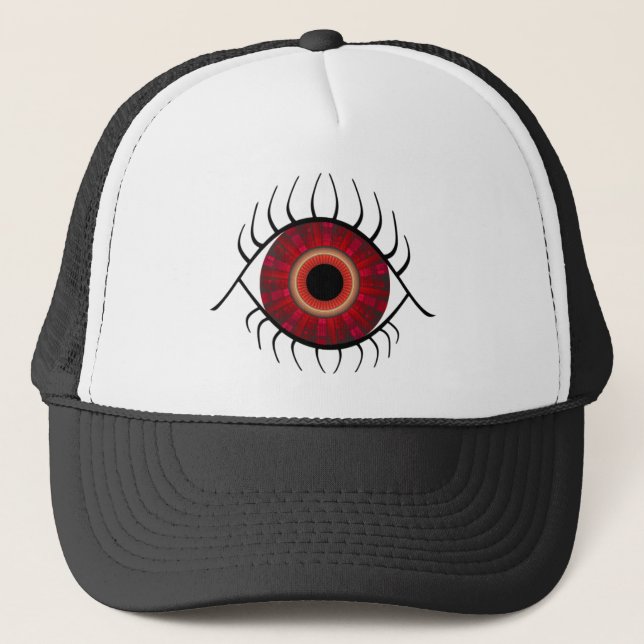 Gorra De Camionero Rojo del mal de ojo (Anverso)