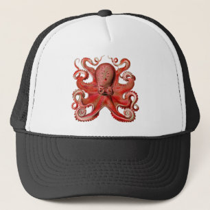 Gorra De Camionero Rojo del pulpo de Haeckel