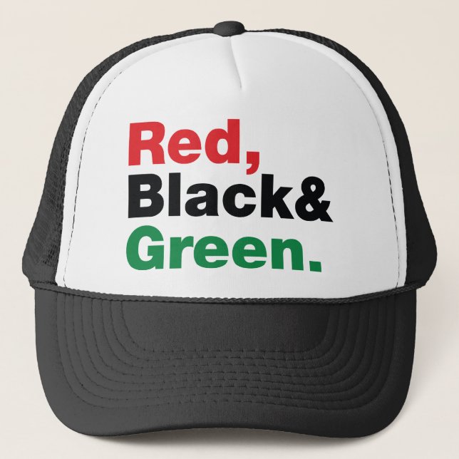 Gorra De Camionero Rojo, Negro y Verde. (Anverso)