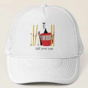 Gorra De Camionero Rojo Retro Personalizado Ski Lift Gondola