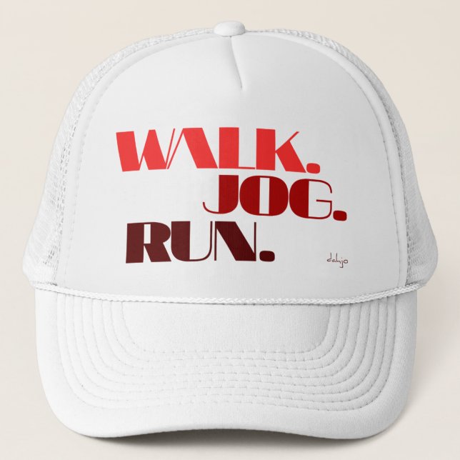 Gorra De Camionero ROJO WALK JOG RUN (fuente CHUNKY) (Anverso)