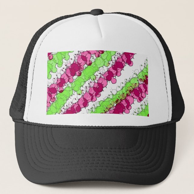 Gorra De Camionero Rojo y verde salpicaduras desgastadas (Anverso)