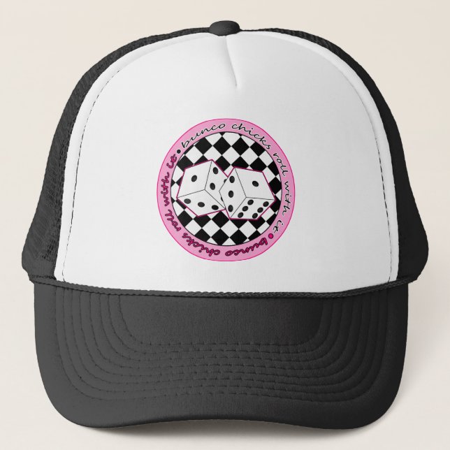 Gorra De Camionero Rollo de los polluelos de Bunco con él - rosa (Anverso)