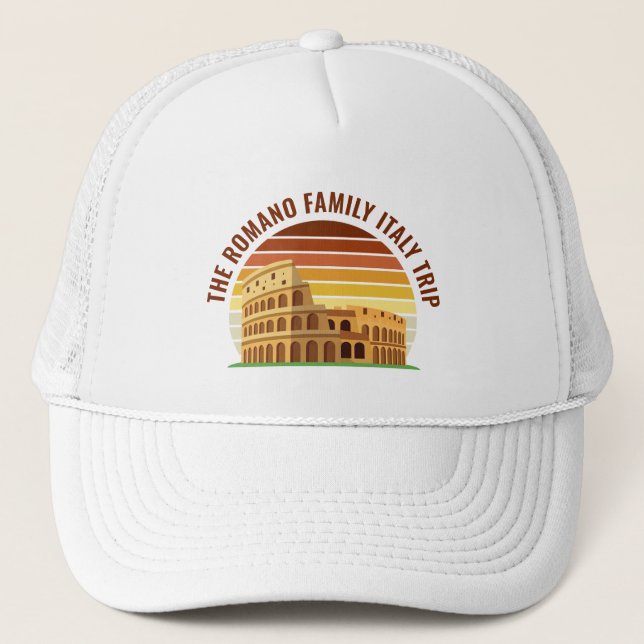 Gorra De Camionero Roma Italia Personalizado de viaje familiar Colise (Anverso)