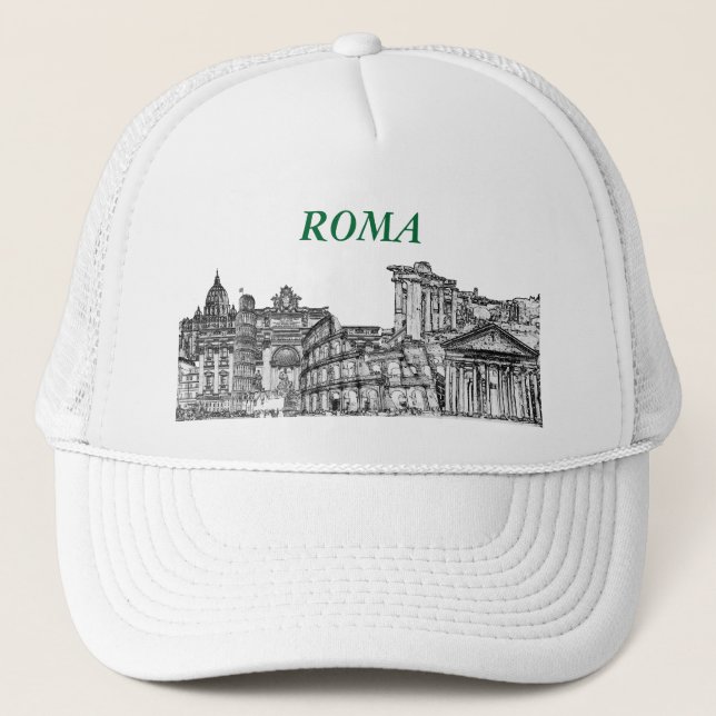 Gorra De Camionero Roma, Roma... regalos de recuerdo de viaje (Anverso)