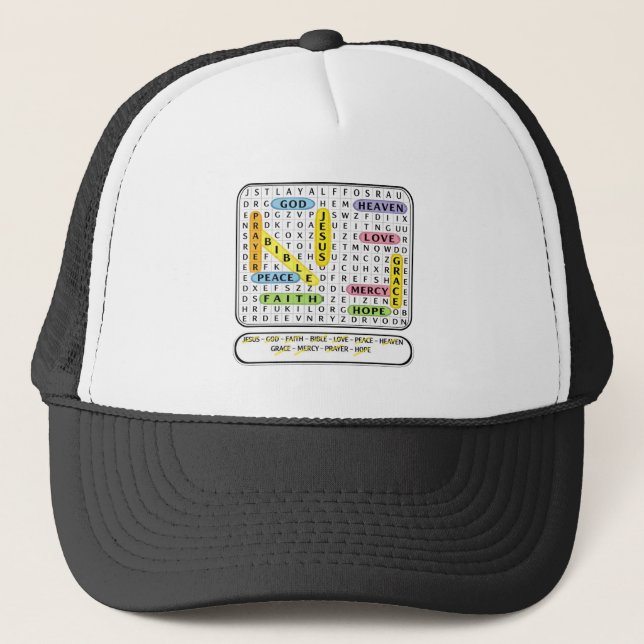 Gorra De Camionero Rompecabezas de Crucigrama - Cristiano (Anverso)