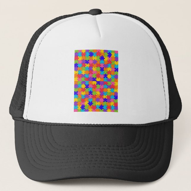 Gorra De Camionero rompecabezas del autismo (Anverso)