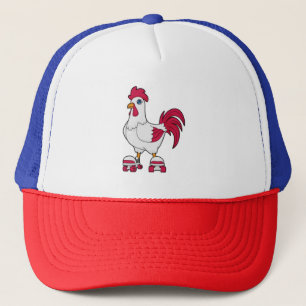 Gorra De Camionero Rooster en patinaje en línea con patines de patina