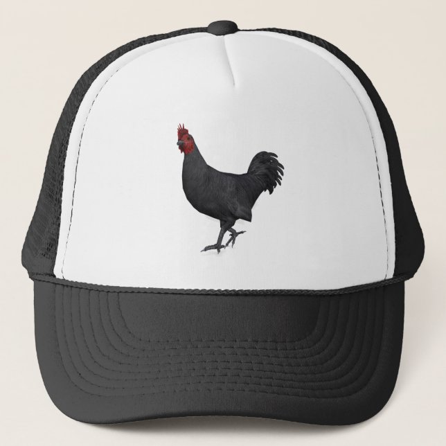 Gorra De Camionero Rooster negro (Anverso)