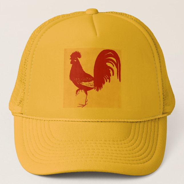 Gorra De Camionero Rooster Rojo (Anverso)