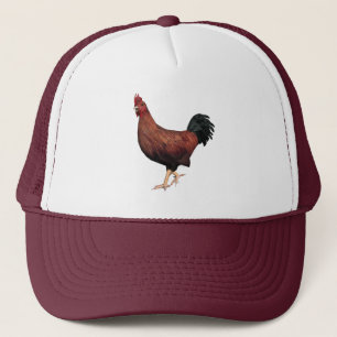 Gorra De Camionero Rooster Rojo