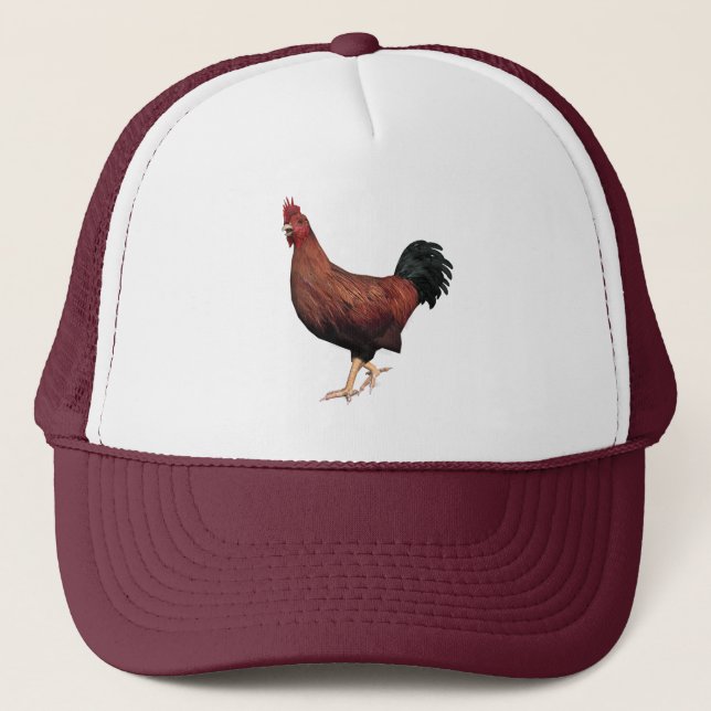 Gorra De Camionero Rooster Rojo (Anverso)