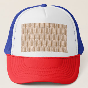 Gorra De Camionero Rosa Art Deco: Las plumas de pavo real dorado